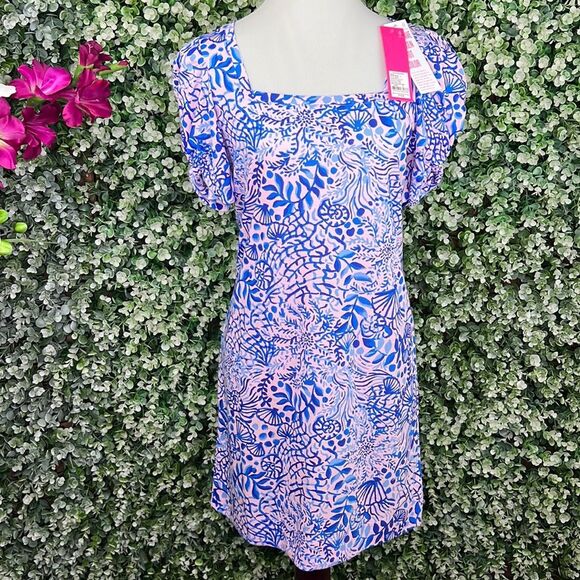Lilly Pulitzer Haydn Dress Calla Lilly Pink High Tides Good Vibes NWT - Picture 1 of 11
